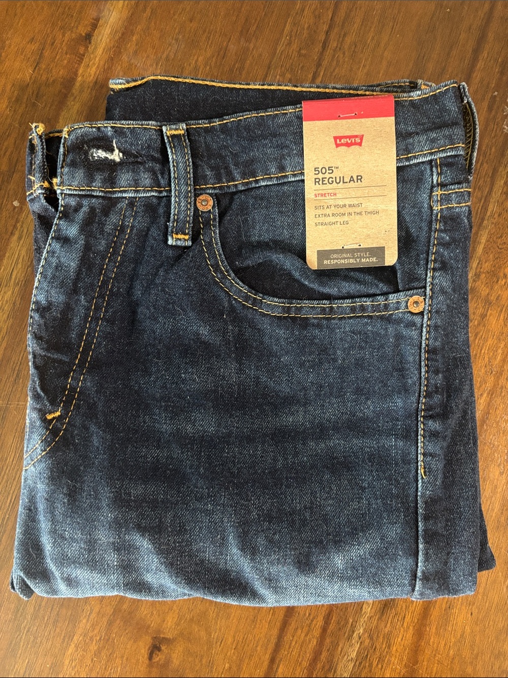Levi's 505 Regular Straight Jeans - Dark Indigo 32 x 32